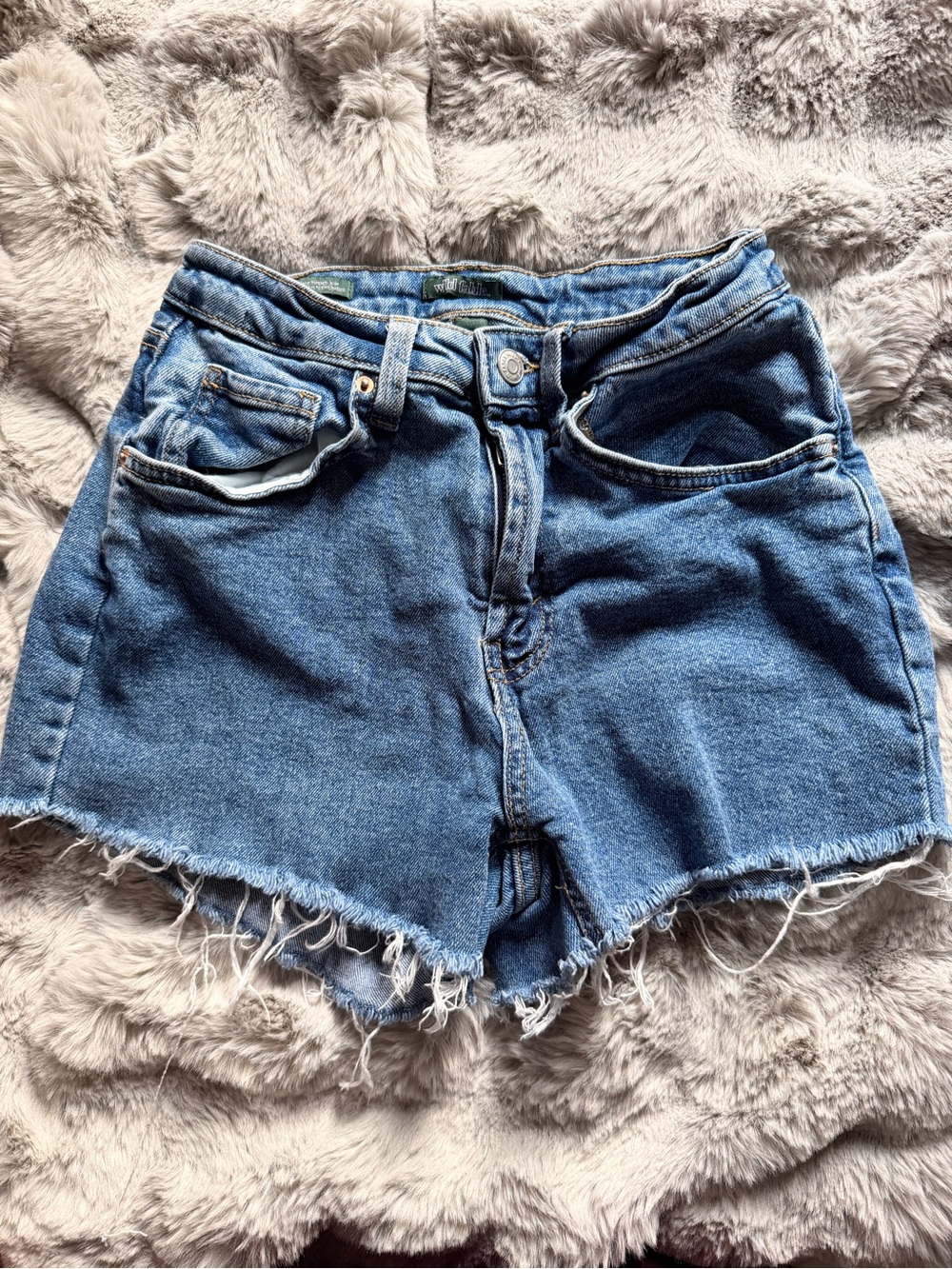 wild fable Distressed Blue Denim High-Rise Shorts